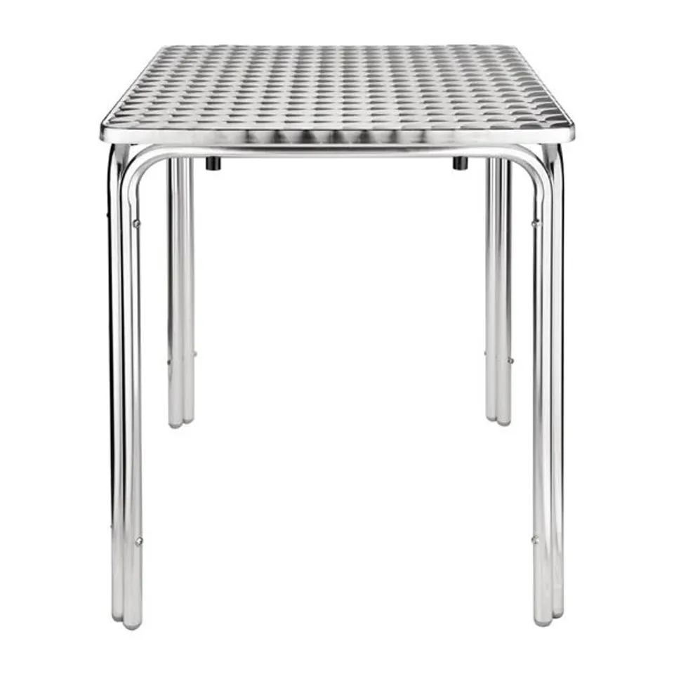 BOXED BOLERO STEEL AND ALUMINIUM SQUARE LEG TABLE 600X600MM