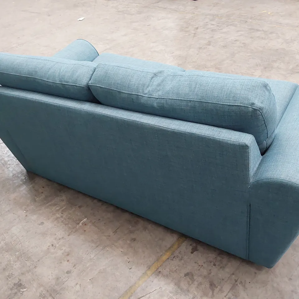 QUALITY DESIGNER 2 SEATER SOFA BLUE FABRIC 