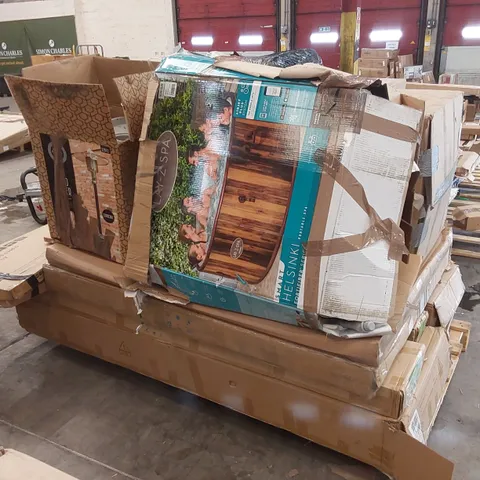PALLET OF ASSORTED INCOMPLETE FURNITURE PARTS AND PIECES