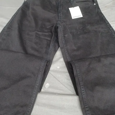 BERSHKA BAGGY JEANS, BLACK - UK SIZE 38