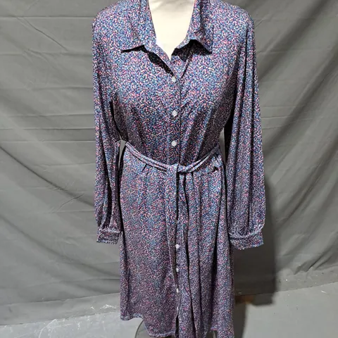CRYSTAL KOBE LONG SLEEVE SHIRT DRESS IN MULTI SIZE L