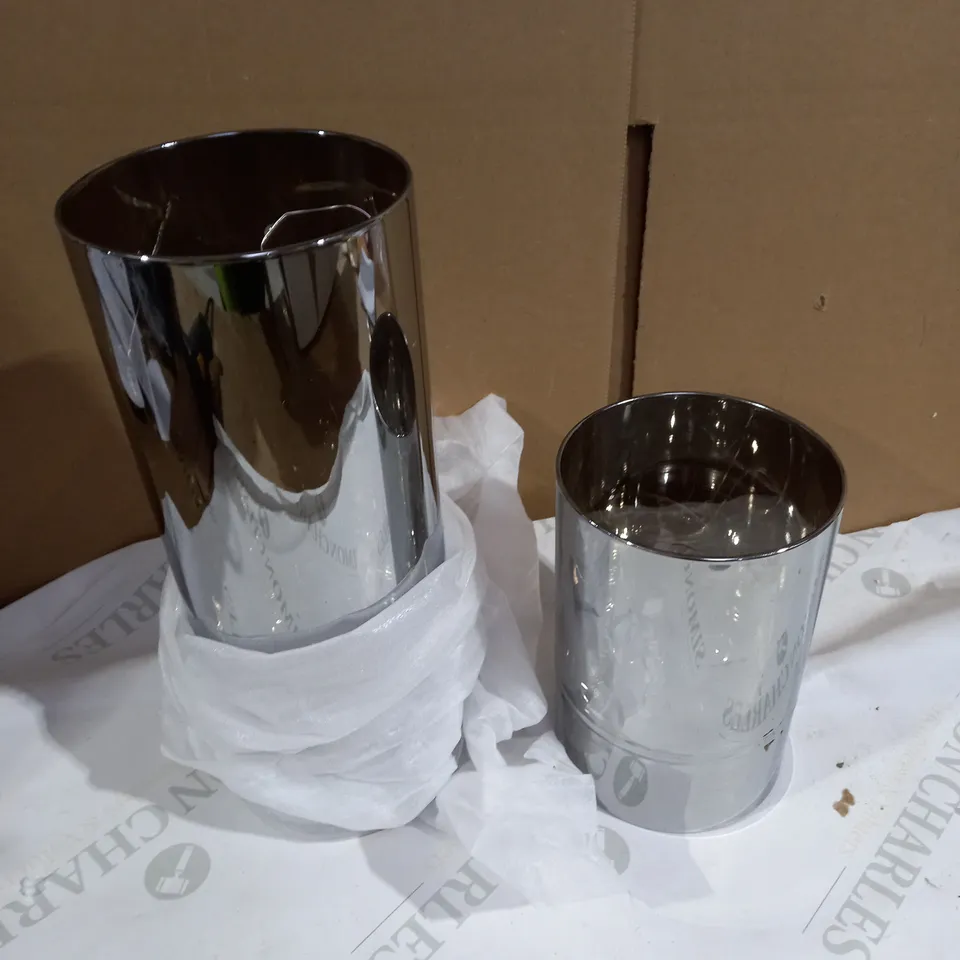 BUNDLE BERRY SET OF WIRE LIGHT GLASS CYLINDER LANTERNS 