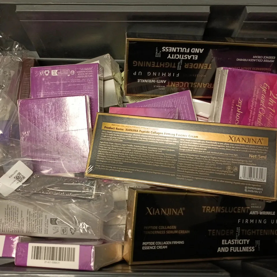 APPROXIMATELY 20 ASSORTED COSMETICS ITEMS TO INCLUDE temporary tightener, herbal purifier, eye and cheek palette, etc