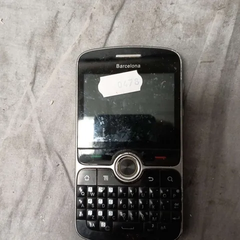 MOBILE PHONE  – BLACK, ORANGE BRANDING (BARCELONA LABEL ON SCREEN)