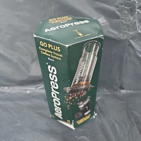 BOXED AEROPRESS GO PLUS TRAVEL COFFEE SYSTEM IN BLACK