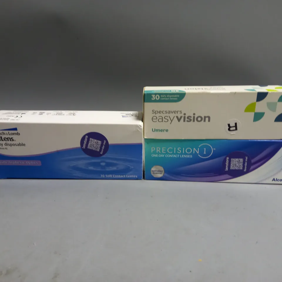 APPROXIMATELY 20 BOXED 30PCS CONTACT LENS TO INCLUDE SPECSAVERS EASY VISION, PRECISION-1, BAUSCH & LOMB SOFTLENS  