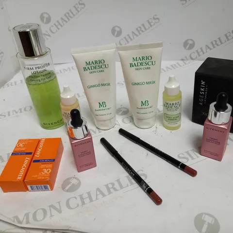 12 ASSORTED ITEMS TO INCLUDE: GIVENCHY 2-IN-1 HIGHLIGHTERS, FIRM PROFILE LOTION, ANTI-ACNE SERUM ETC