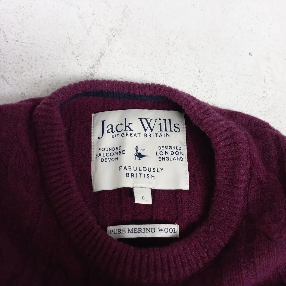JACK WILLS PURE MERINO WOOL KNIT JUMPER – UK S