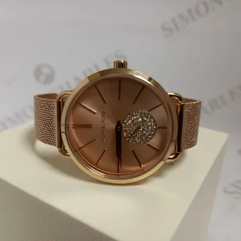 MICHAEL KORS PORTIA BLUSH SUNRAY ROSE GOLD MESH LADIES WATCH