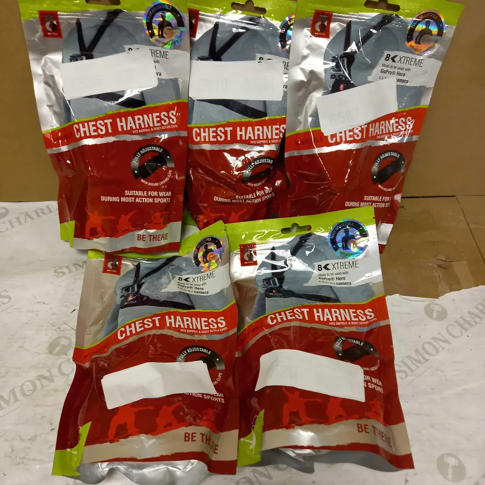 LOT OF APPROX 30 8K XTREME CHEST MOUNT ADJUSTABLE COUNT HARNESS FOR GOPRO & MOST ACTION CAMS