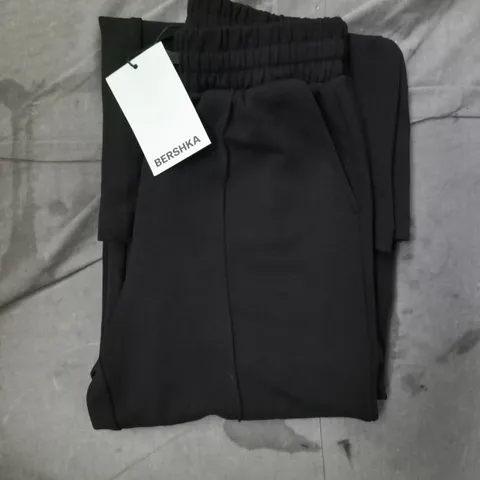 BERSHKA WIDE LEG TROUSERS IN BLACK SIZE XS