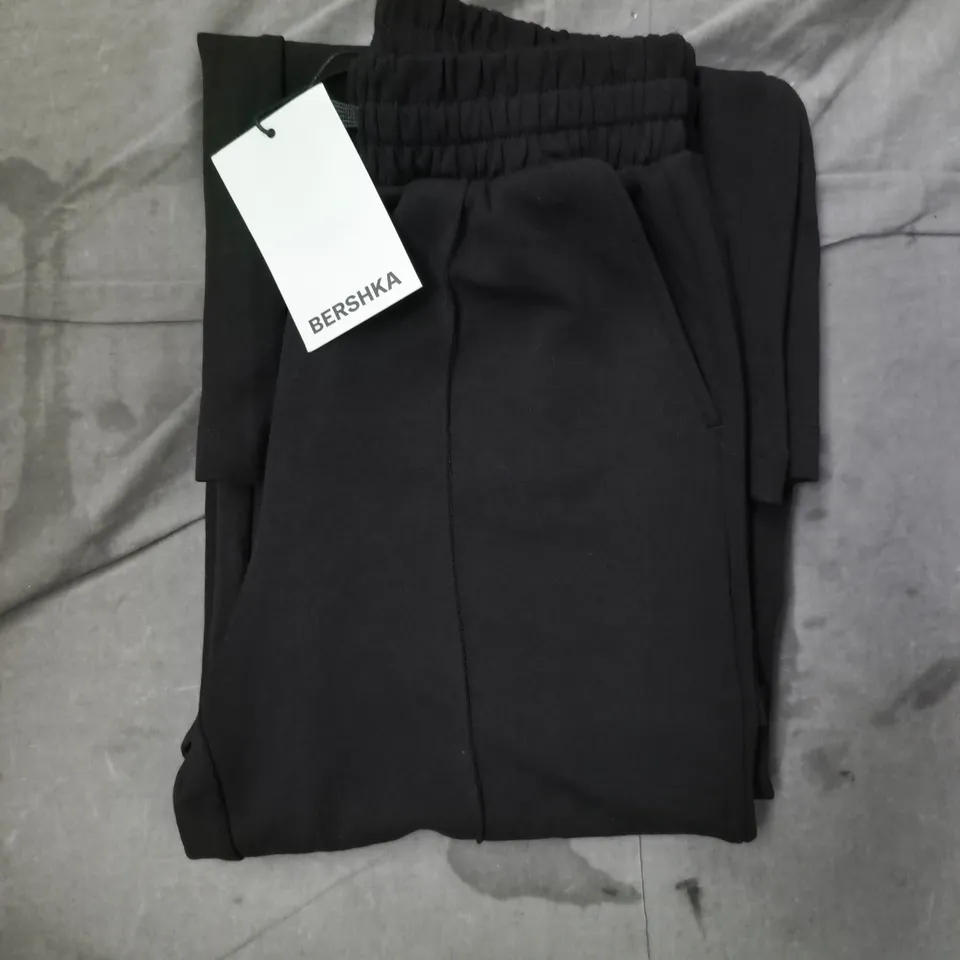 BERSHKA WIDE LEG TROUSERS IN BLACK SIZE XS