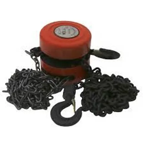 1 TON CHAIN WORKSHOP LIFTING BLOCK & TACKLE HOIST HEAVY DUTY CAR LOAD