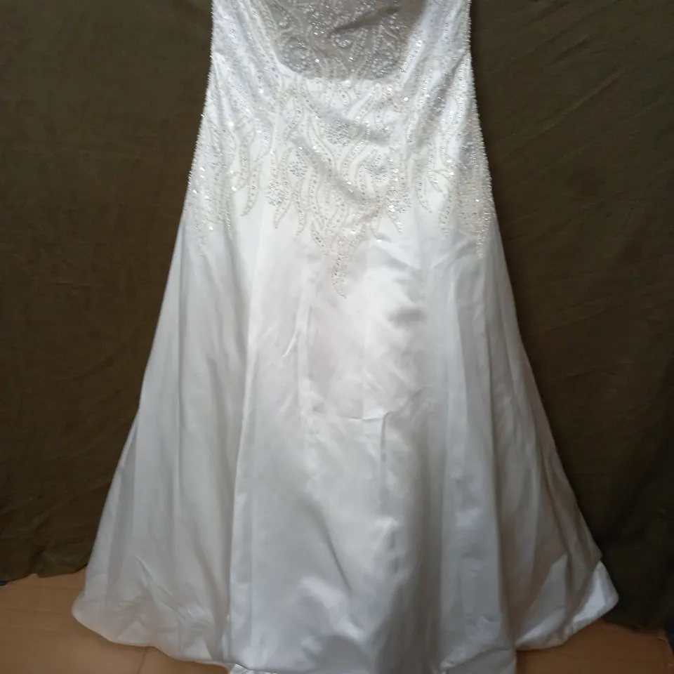 JULIAN & ADAM EMBELLISHED WEDDING DRESS IN IVORY - SIZE UNSPECIFIED