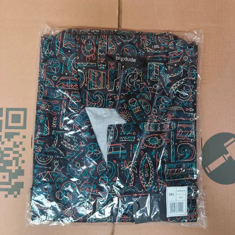 BAGGED BIGDUDE SHIRT IN BLACK/MUTICOLOUR SIZE 8XL