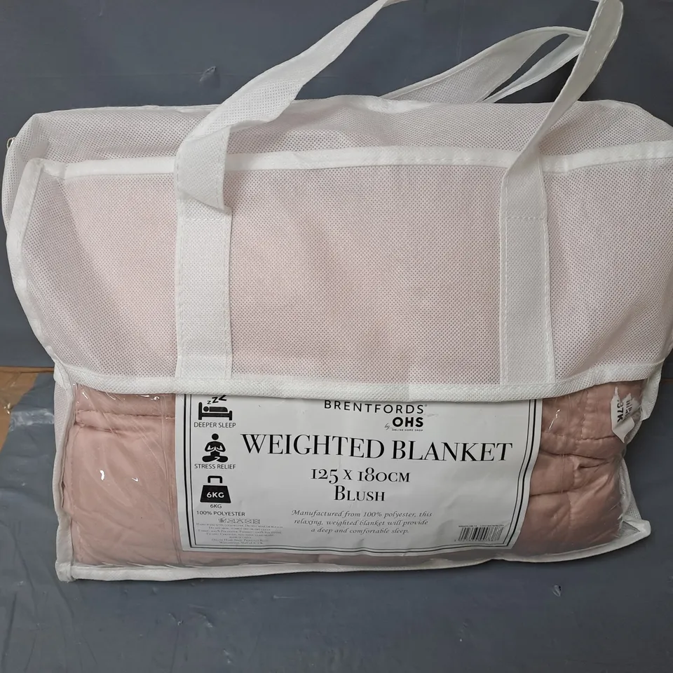 BRENTFORDS BY OHS WEIGHTED BLANKET IN BLUSH (125x180cm) (6kg)