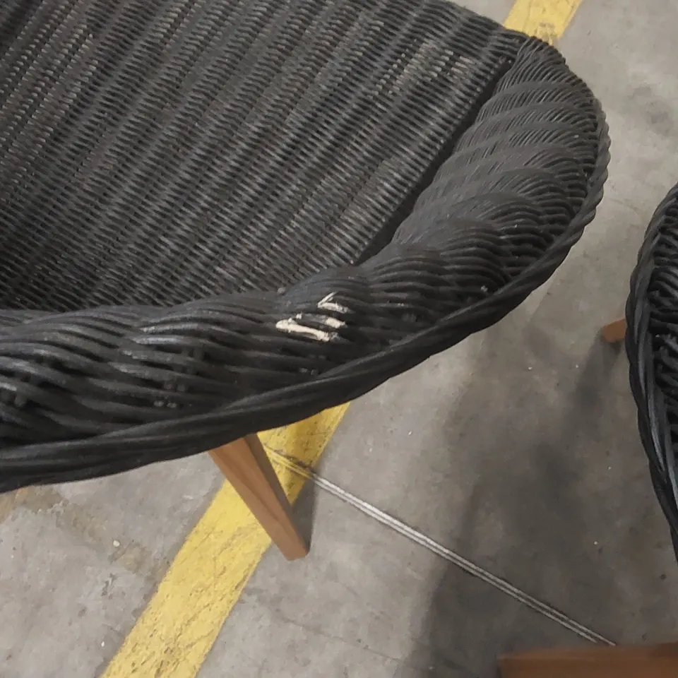 PAIR OF DESIGNER RATTAN CHAIRS