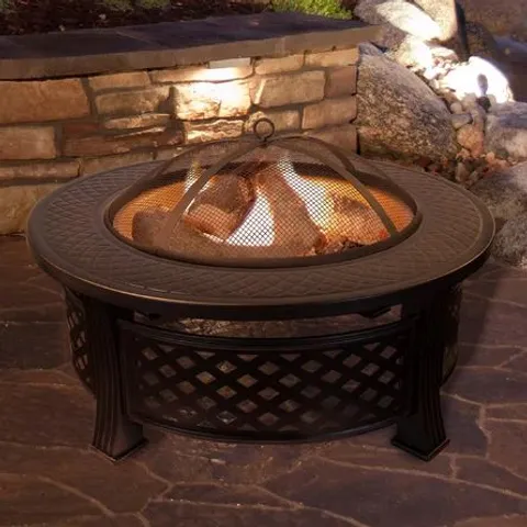 BOXED STEEL WOOD BURNING OUTDOOR FIREPLACE (1 BOX)