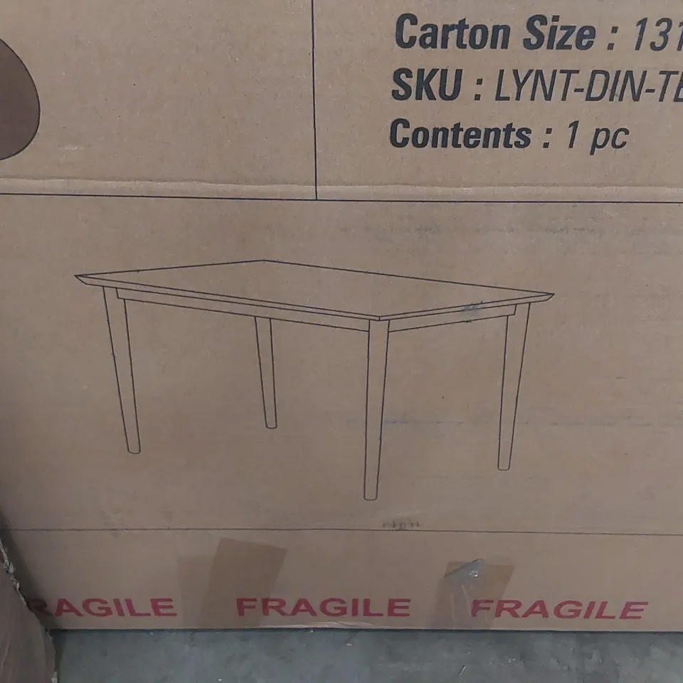 BOXED DREA SOLID WOOD DINING TABLE - TRADITIONAL FARMHOUSE RUSTIC KITCHEN TABLE - WALNUT