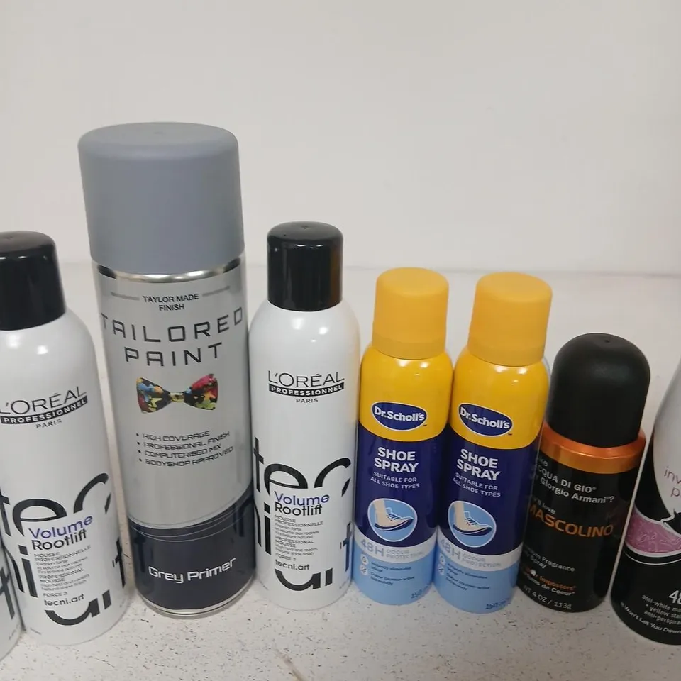 APPROXIMATELY 20 ASSORTED AEROSOLS TO I NCLUDE; ASSORTED HEALTH & BEAUTY PRODUCTS (HAIRCARE & STYLING) – L’ORÉAL, DR. SCHOLL’S, SURE, GLADE