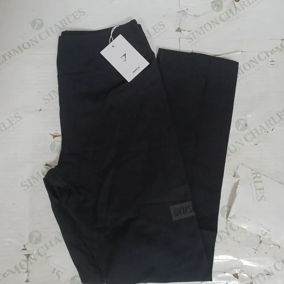 GYMSHARK BLOCK LEGGINGS  IN BLACK SIZE M