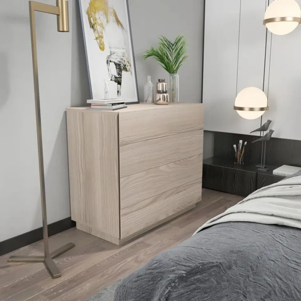 BOXED DEIVIDAS 4 DRAWER 90CM DRESSER 