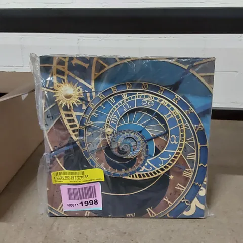 BOXED MEDIEVAL ASTRONOMICAL CLOCK BY COSMIN4000 - WRAPPED CANVAS PHOTOGRAPH 