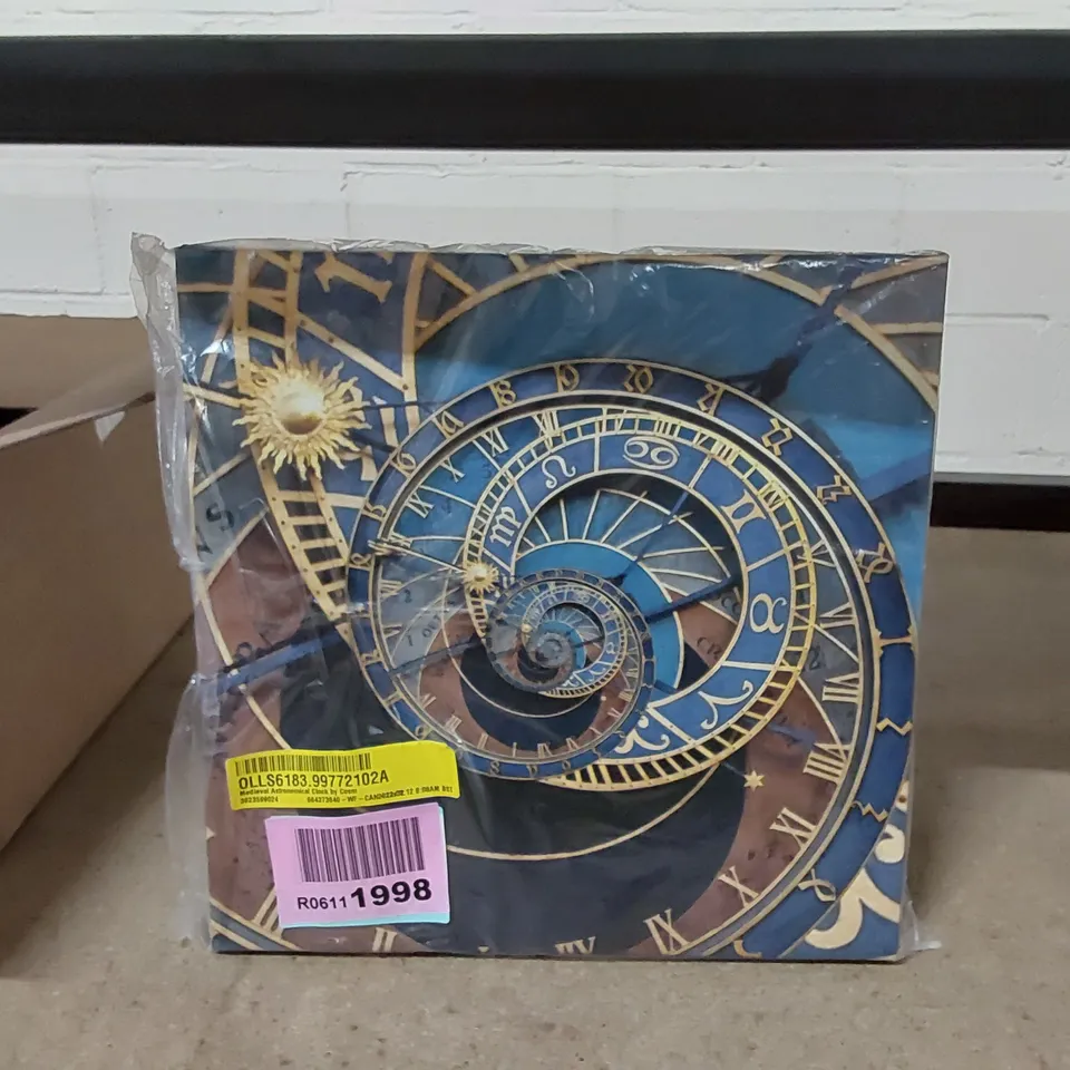 BOXED MEDIEVAL ASTRONOMICAL CLOCK BY COSMIN4000 - WRAPPED CANVAS PHOTOGRAPH 
