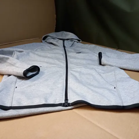 NIKE GREY MARL/LOGO ZIPPED THROUGH JACKET - MEDIUM