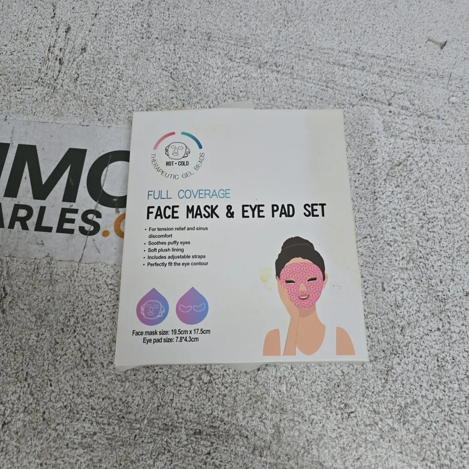 BOX OF APPROXIMATELY 25 ASSORTED ITEMS TO INCLUDE: FULL COVERAGE FACE MASK AND EYE PAD SET