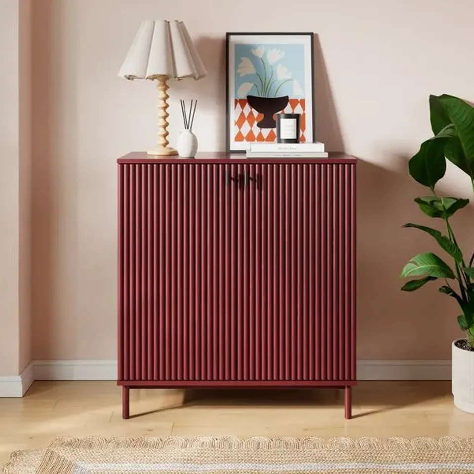 BOXED ELSIE SMALL SIDEBOARD - BURGUNDY (1 BOX)