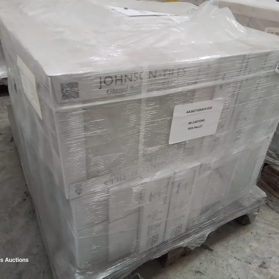 PALLET OF 48 × 10 CARTONS OF BRAND NEW JOHNSONS GRAY SLATE MATT WALL TILES - 36X27.5cm