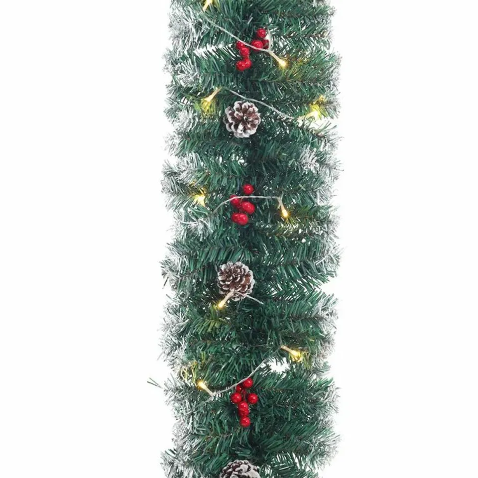 270CM FROSTED AND ILLUMINATED CHRISTMAS GARLAND 