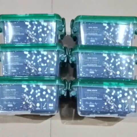 LOT OF 6 BRAND NEW SETS OF COOL WHITE 100 STRING LIGHTS