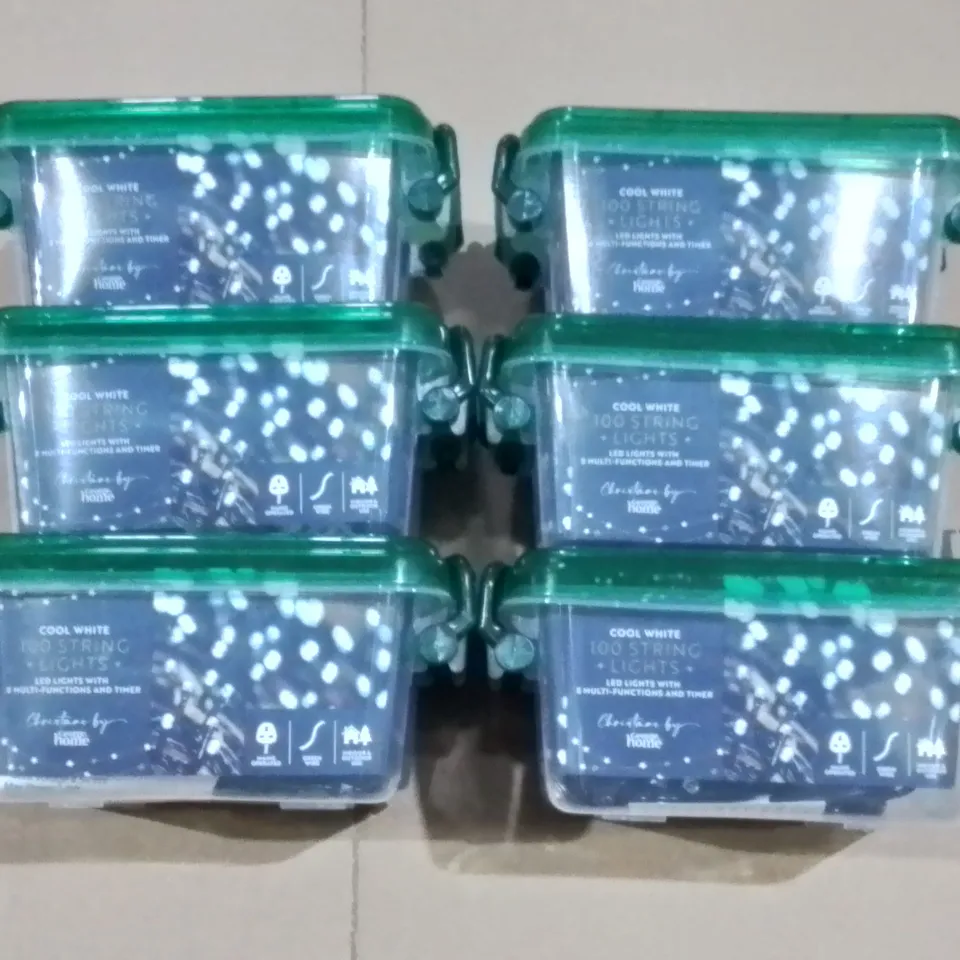 LOT OF 6 BRAND NEW SETS OF COOL WHITE 100 STRING LIGHTS