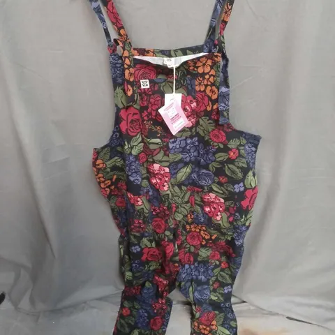 LUCY & YAK ORIGINAL DUNGAREE MARIA TALL IN MULTI DARK FLORAL SIZE 22T