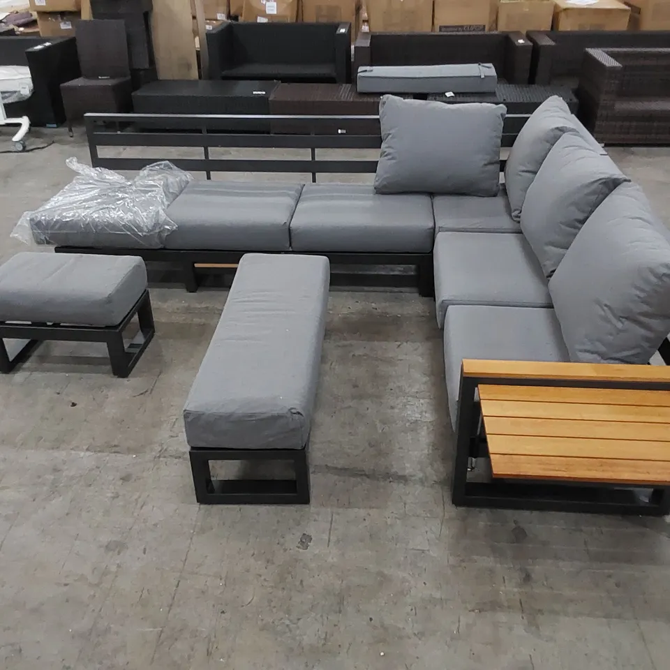DESIGNER METAL CORNER GARDEN/PATIO SOFA WITH STOOL AND BENCH 