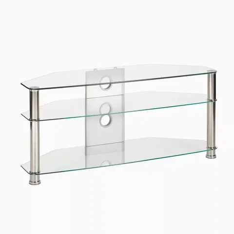 BOXED JET CL1150 CLEAR GLASS CORNER TV STAND FOR UP TO 55″ SCREENS