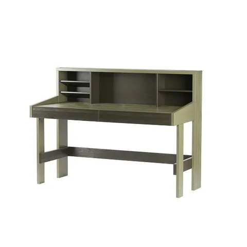 BRAND NEW BOXED CHARLOTTE COMPUTER DESK IN FORREST CHARCOAL WITH SHELVES (2 BOXES)