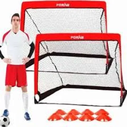 BOXED COSTWAY 2 IN 1 FOOTBALL TRAINING EQUIPMENT WITH 4 GROUND STAKES AND 18 BUNGEE ROPES