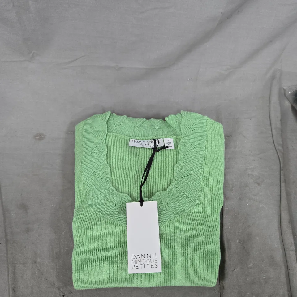 DANNII MINOGUE PETITES GREEN KNIT V-NECK CARDIGAN UK SMALL