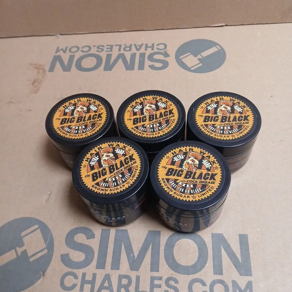 BOX OF APPROXIMATELY 50 X THE BIG BLACK COCK GREASE ULTRA HARD HAIR WAX 50G