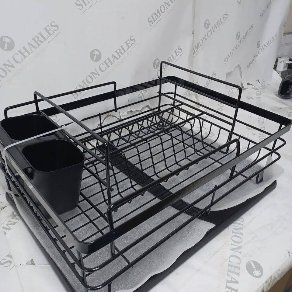 BOXED BLACK 2 TIER METAL DISH RACK 