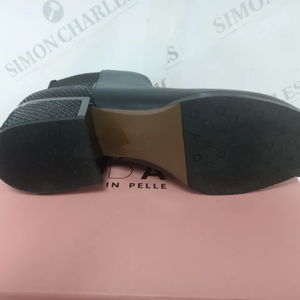 BOXED MODA IN PELLE LILTH ANKLE BOOT BLACK LEATHER SIZE 7
