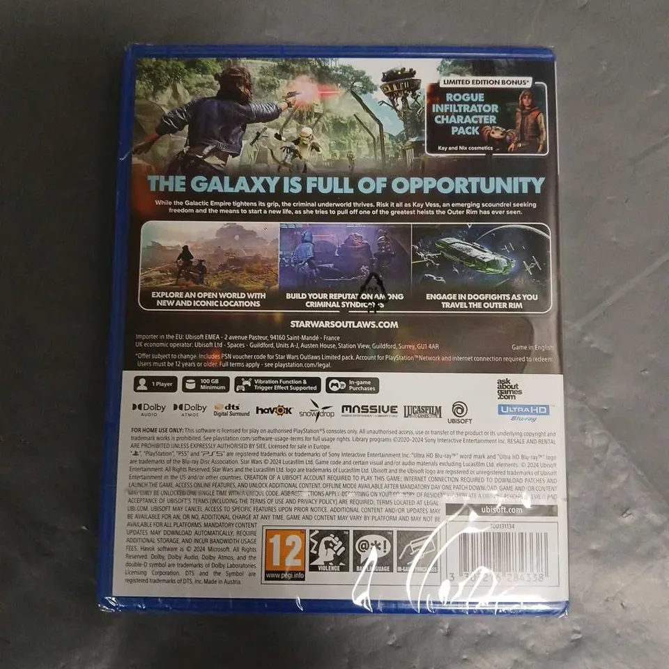 SEALED STAR WARS OUTLAWS LIMITED EDITION FOR PS5