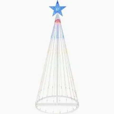 NOXED NEO 4FT WHITE WATERFALL LED OUTDOOR CHRISTMAS TREE LIGHT CASCADING STAR TREE WITH 5M LEAD MULTI FUNCTION MODES (1 BOX)
