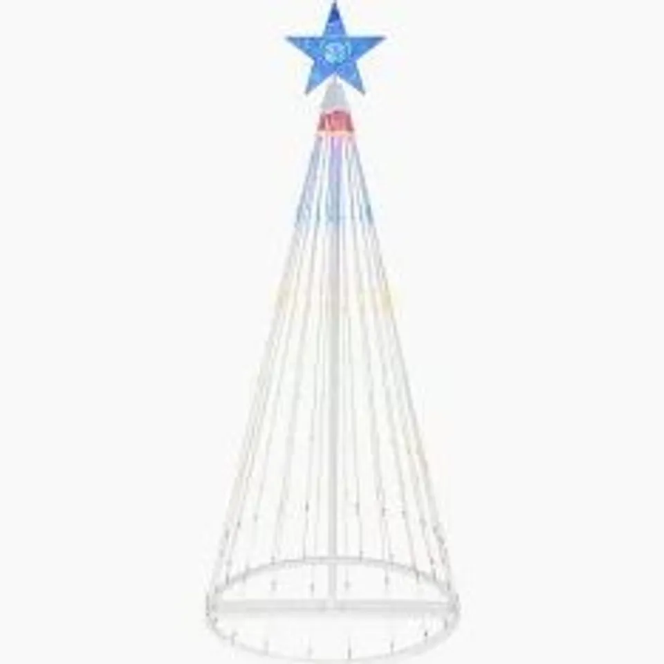 NOXED NEO 4FT WHITE WATERFALL LED OUTDOOR CHRISTMAS TREE LIGHT CASCADING STAR TREE WITH 5M LEAD MULTI FUNCTION MODES (1 BOX)