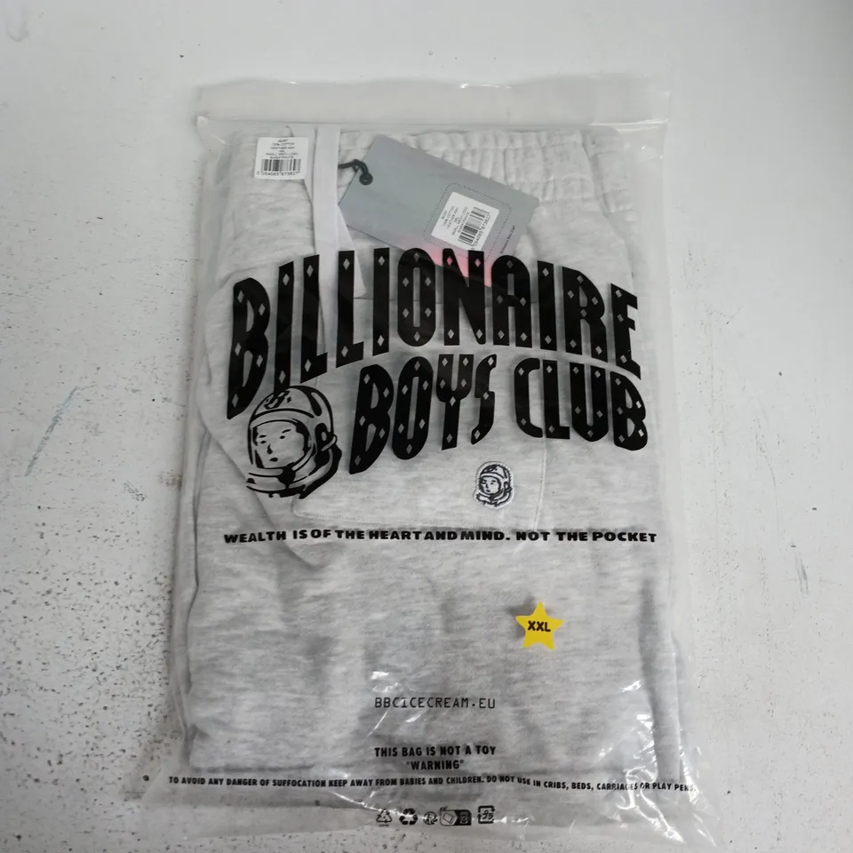 BAGGED BILLIONAIRE BOYS CLUB SMALL ARCH LOGO SWEATPANTS IN HEATHER ASH - XXL