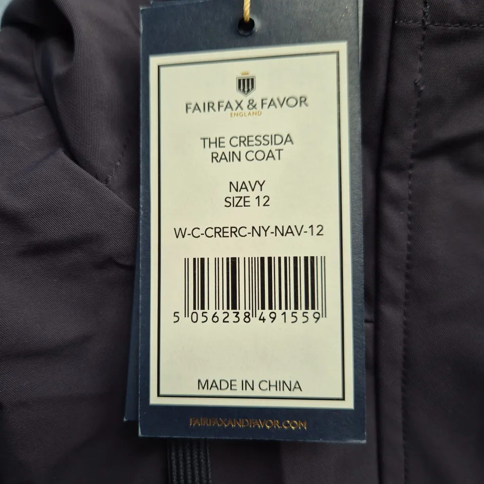 FAIRFAX & FAVOR THE CRESSIDA RAIN COAT, NAVY, UK 12 (MEN'S)