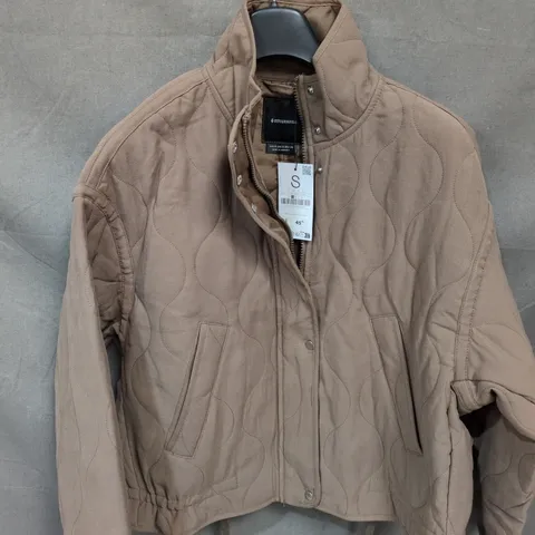 STRADIVARIUS WOMEN'S QUILTED JACKET – BEIGE, SIZE S